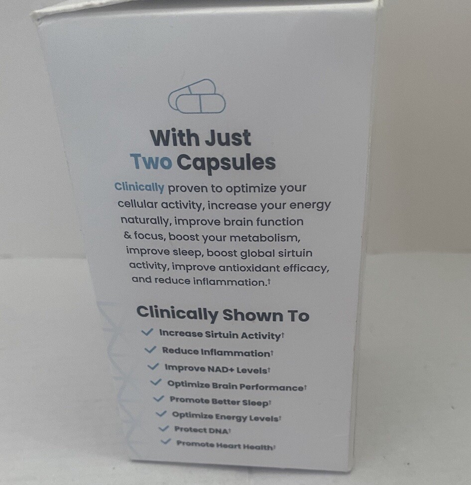 NAD Fountain Of Youth NAD+ Booster Cell Repair Energy 60 Capsules Exp 02/2025