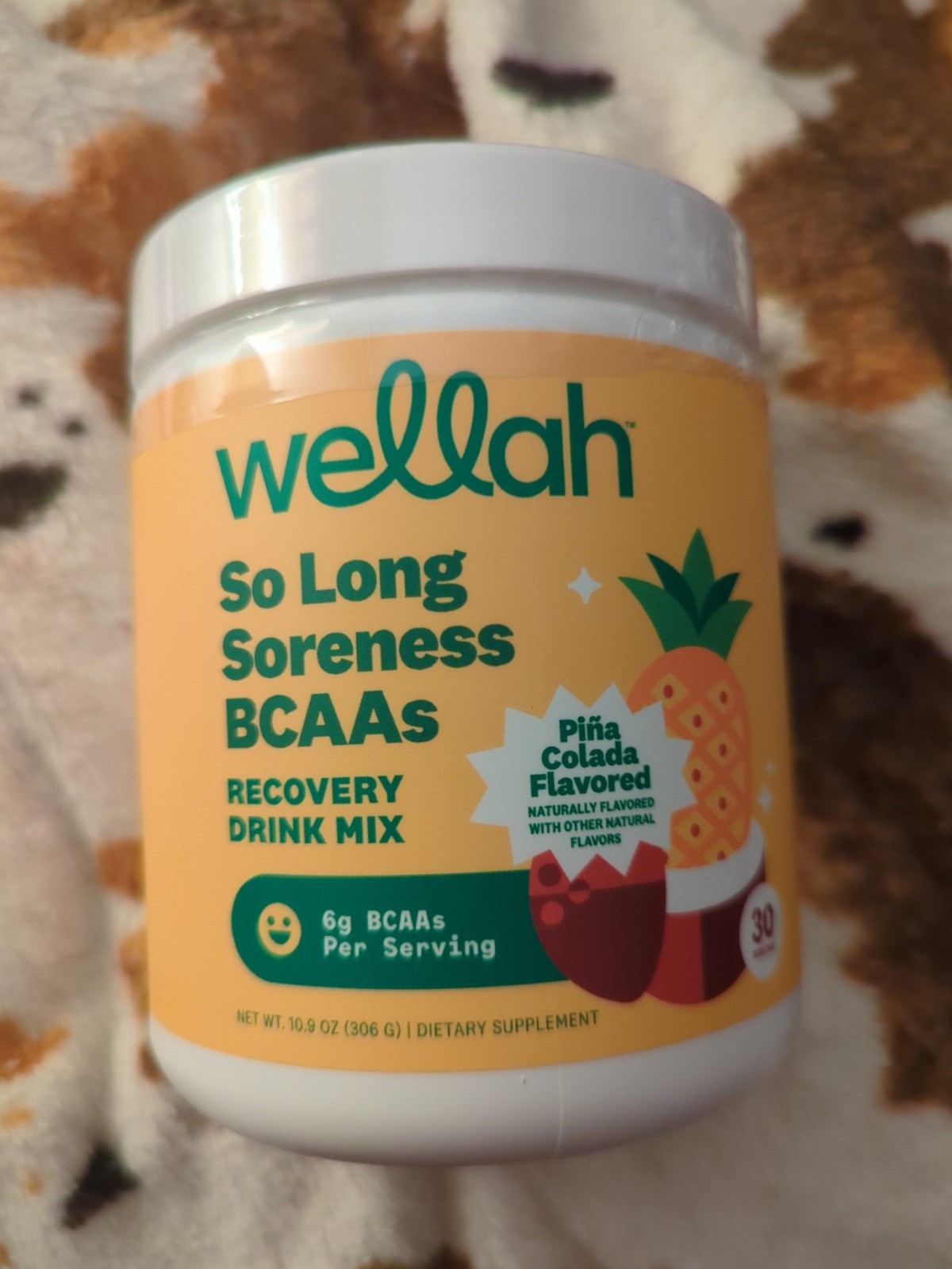 Wellah So Long Soreness BCAA Powder (Pina Colada Flavored) 30 Servings