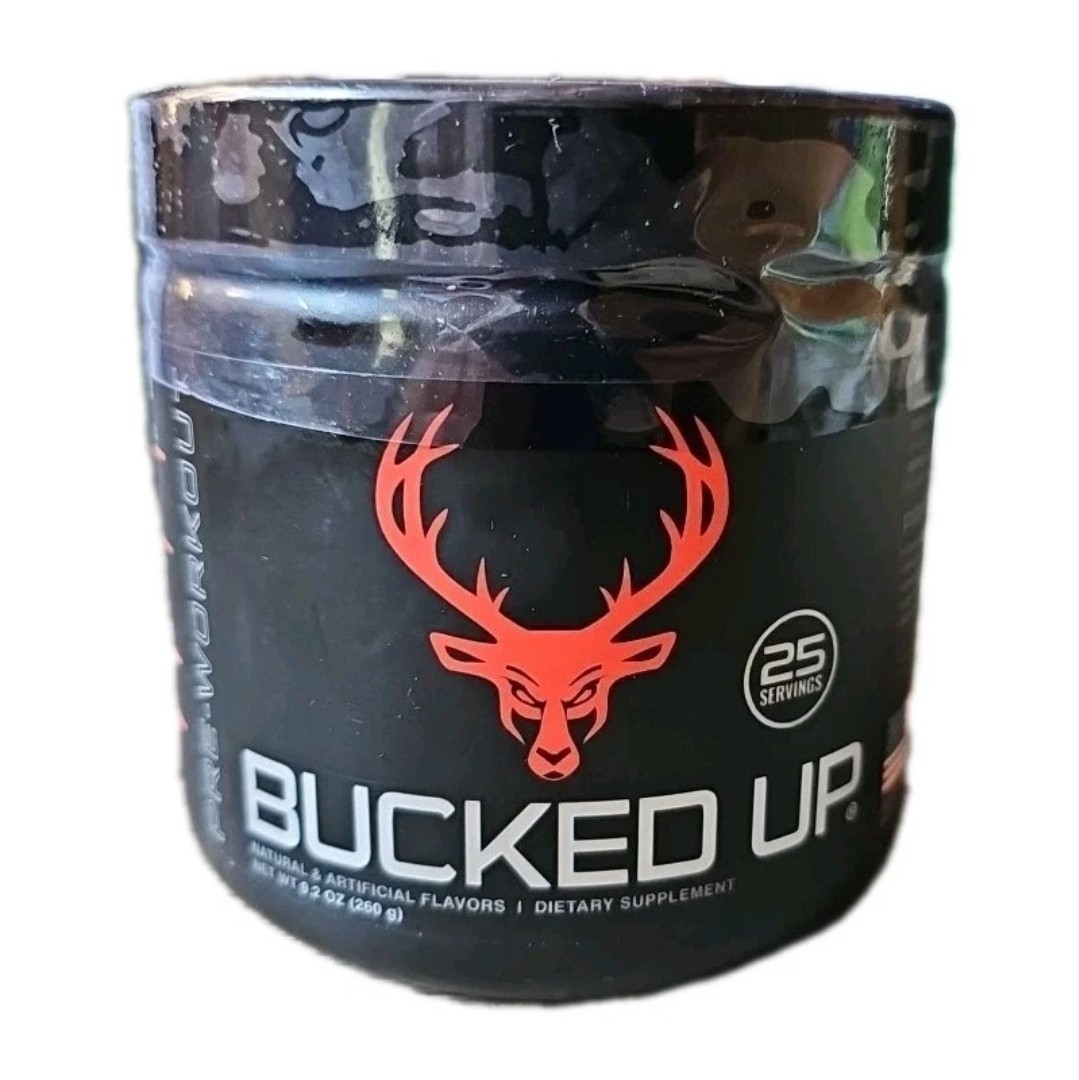 Bucked Up Pre-Workout Powder Focus Stim Pump 25 Serv – Blood Raz – Size: 9.2 oz