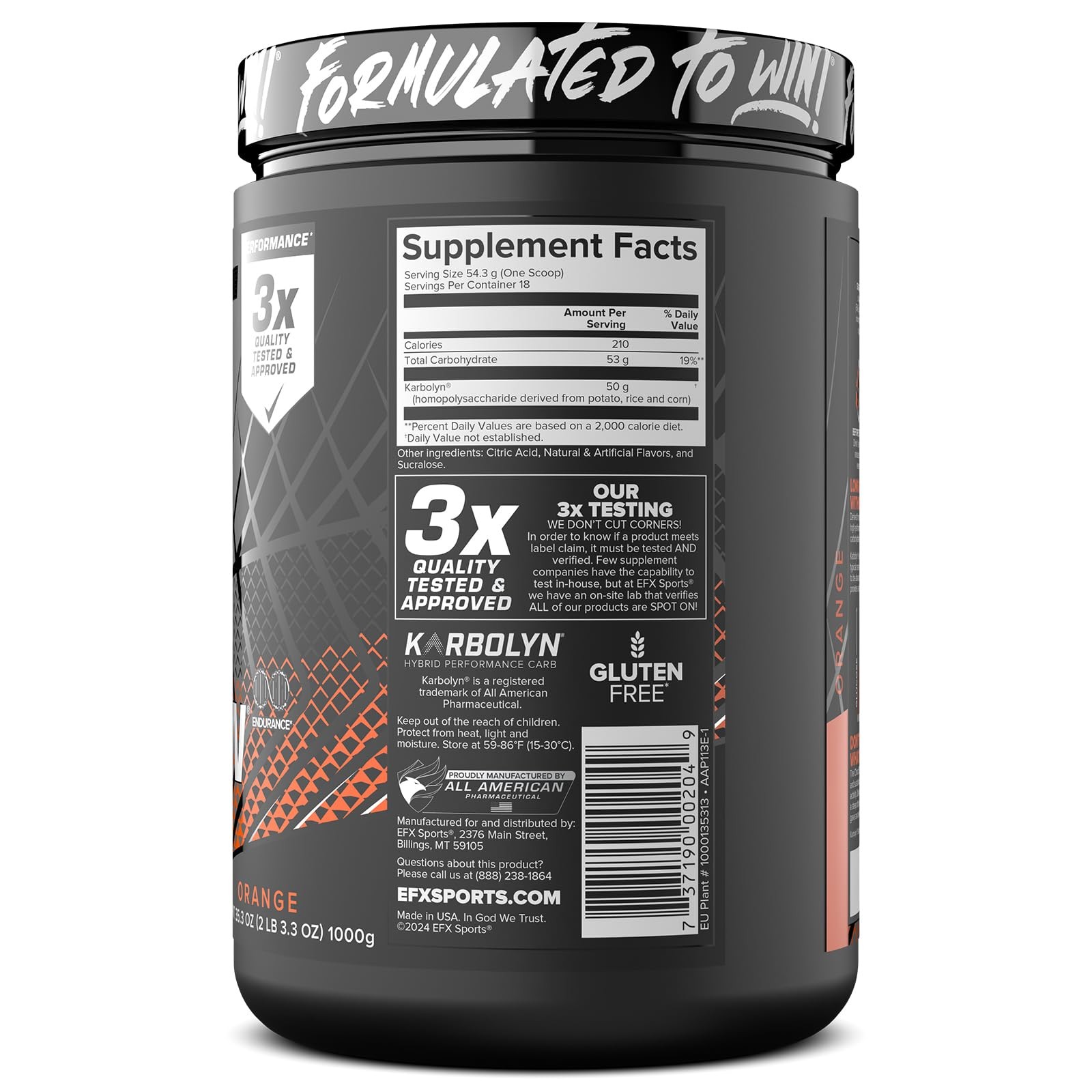 EFX Sports Karbolyn Fuel | FastAbsorbing Carbohydrate Powder | Carb Load, Sus…