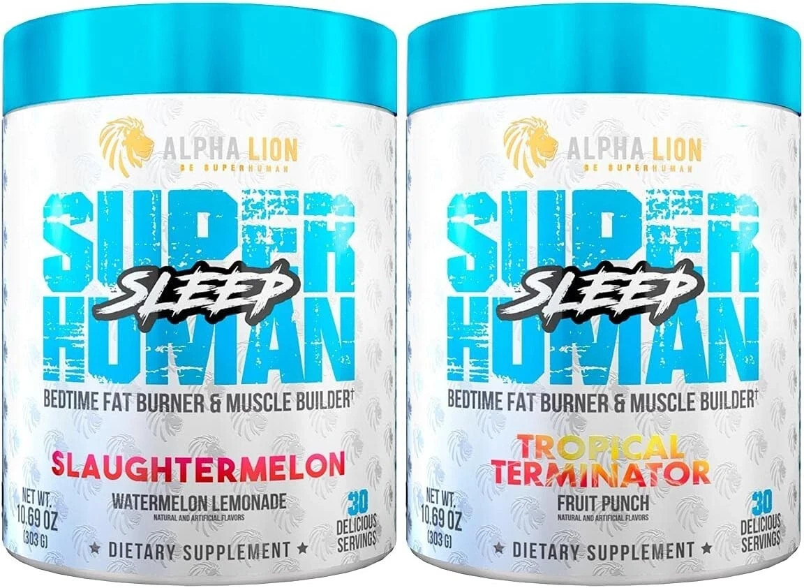 Alpha Lion Super Human Sleep Nighttime Fat Burner Sleep 30 Servings 2 Flavors