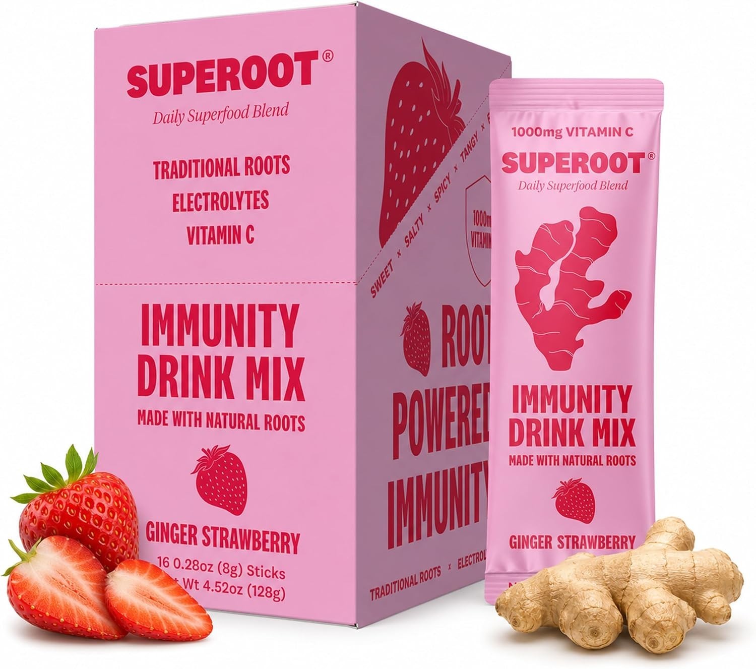 Organic Ginger Immunity Shot Powder – Instant Hydration & Digestion Support -…