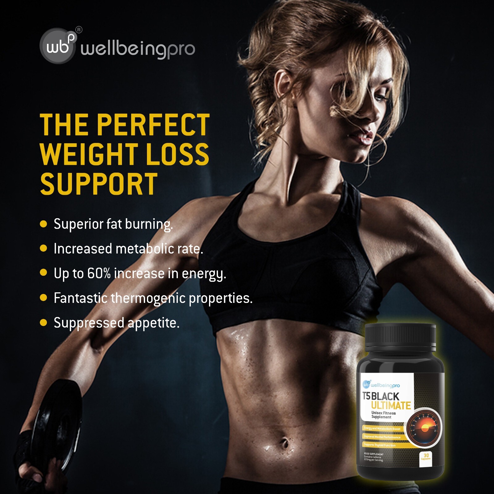 T5 Black Ultimate Strongest Fat Burner Diet Capsules Weight Loss Slimming Pills