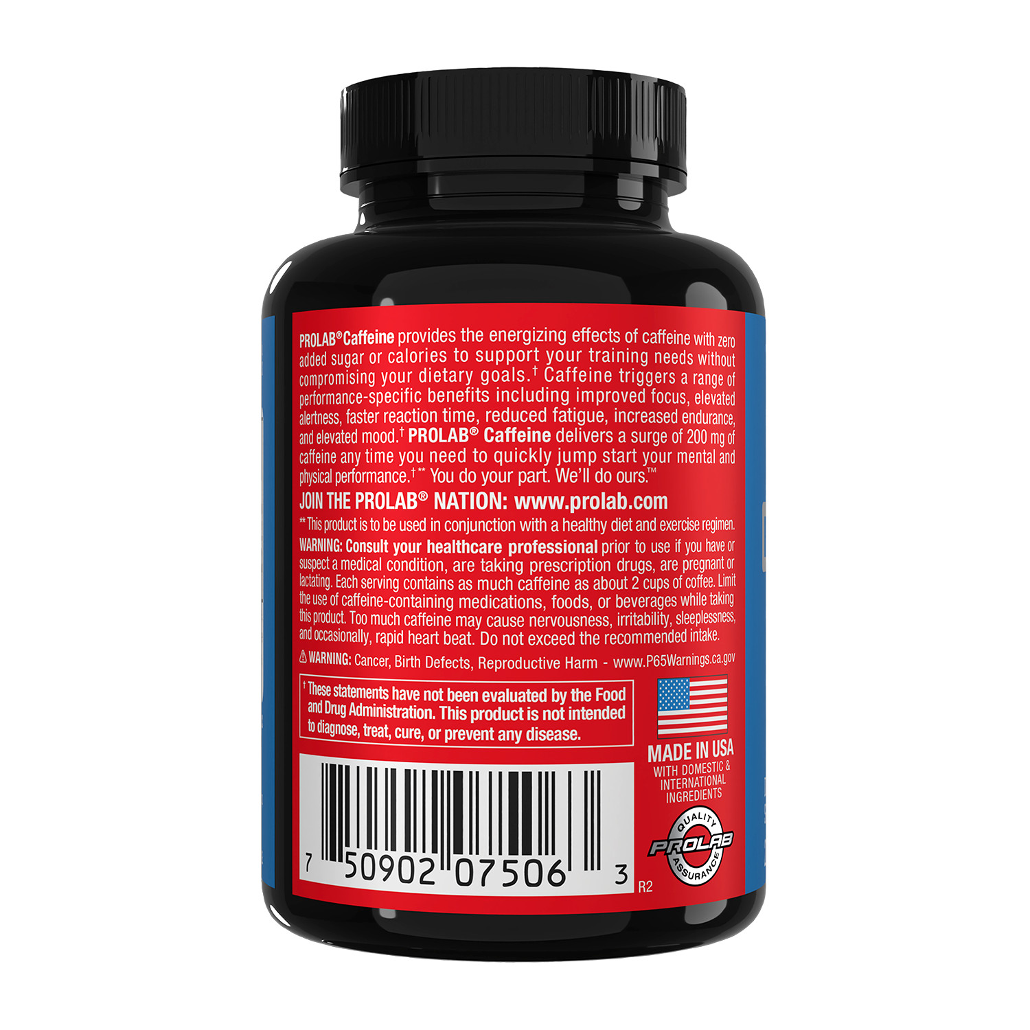 Prolab Caffeine Tablets 200mg – 200ct. | Energy Support, Helps Enhance Endurance
