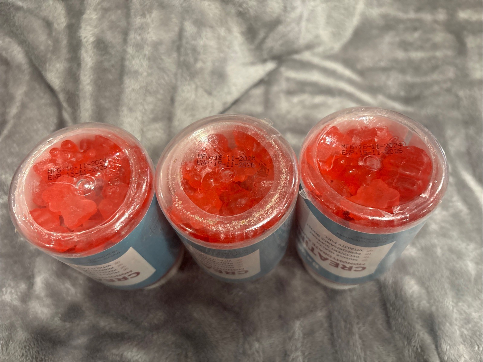 3x Bageto Creatine Monohydrate Gummies 5g Strawberry 60ct (180 Total) 11/26