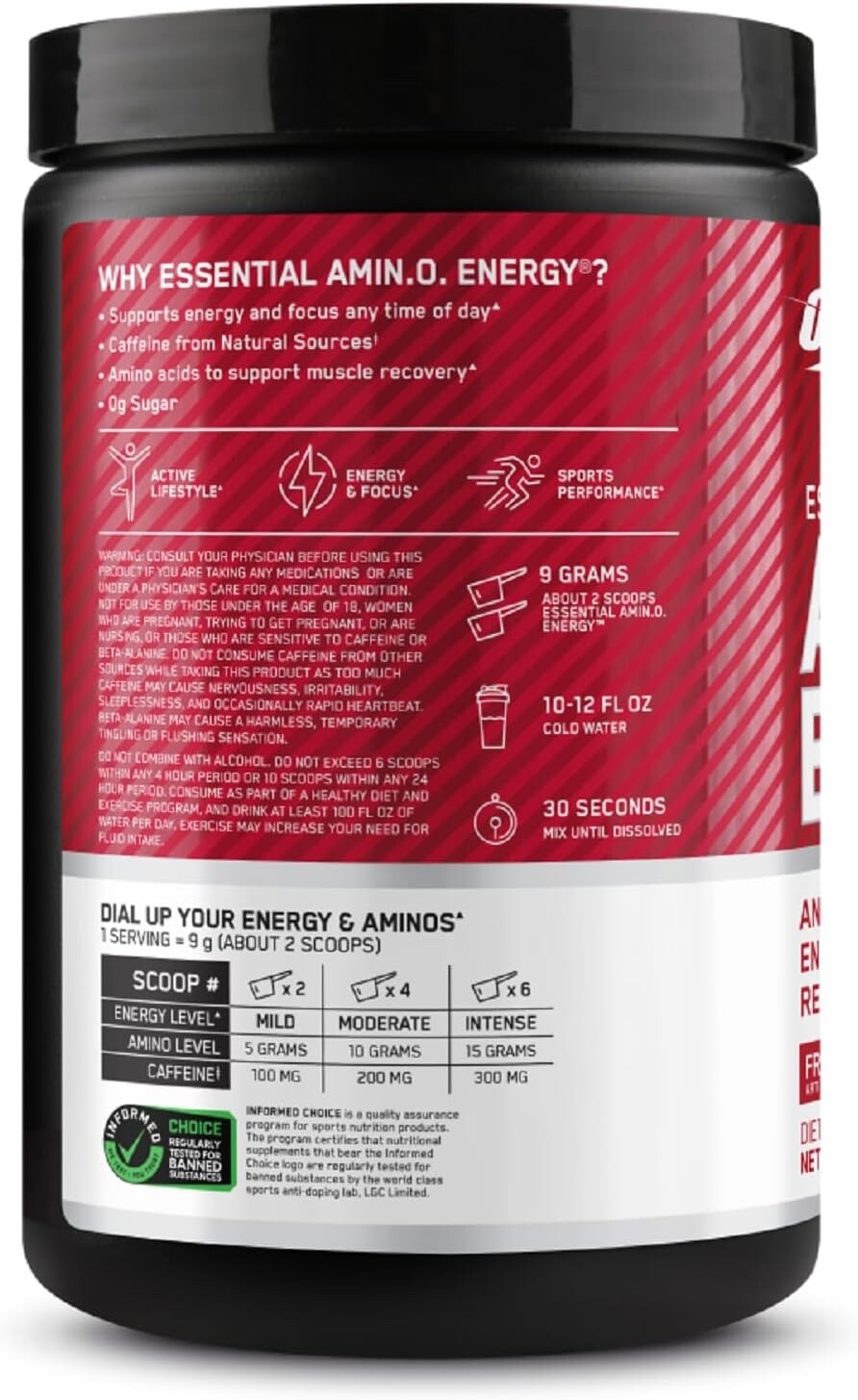 Optimum Nutrition Amino Energy 30 Servings ON Essential (SELECT FLAVOR) – NEW