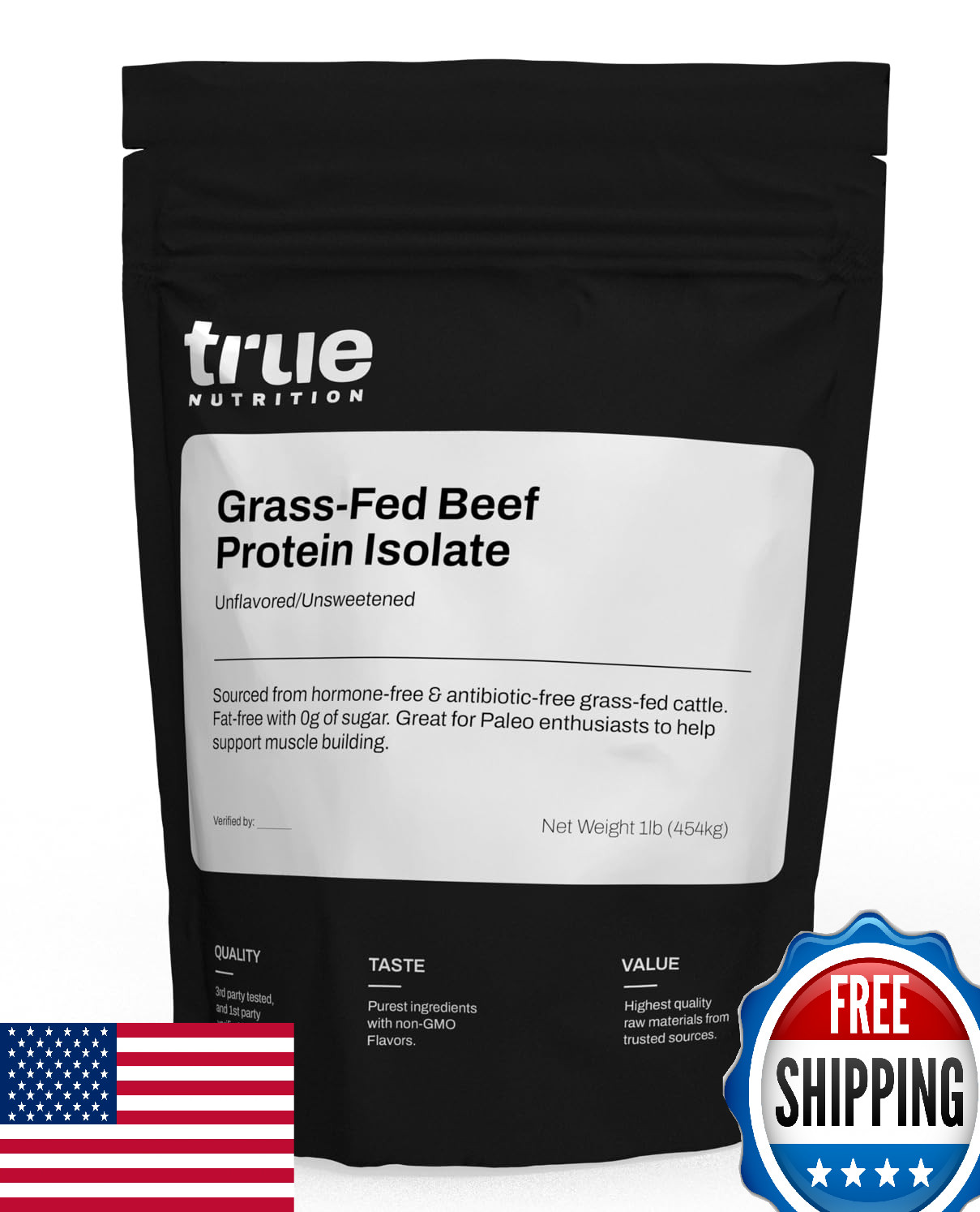 True Nutrition Grass Fed Beef Protein Powder Isolate – 29g of Paleo, Keto, Carni