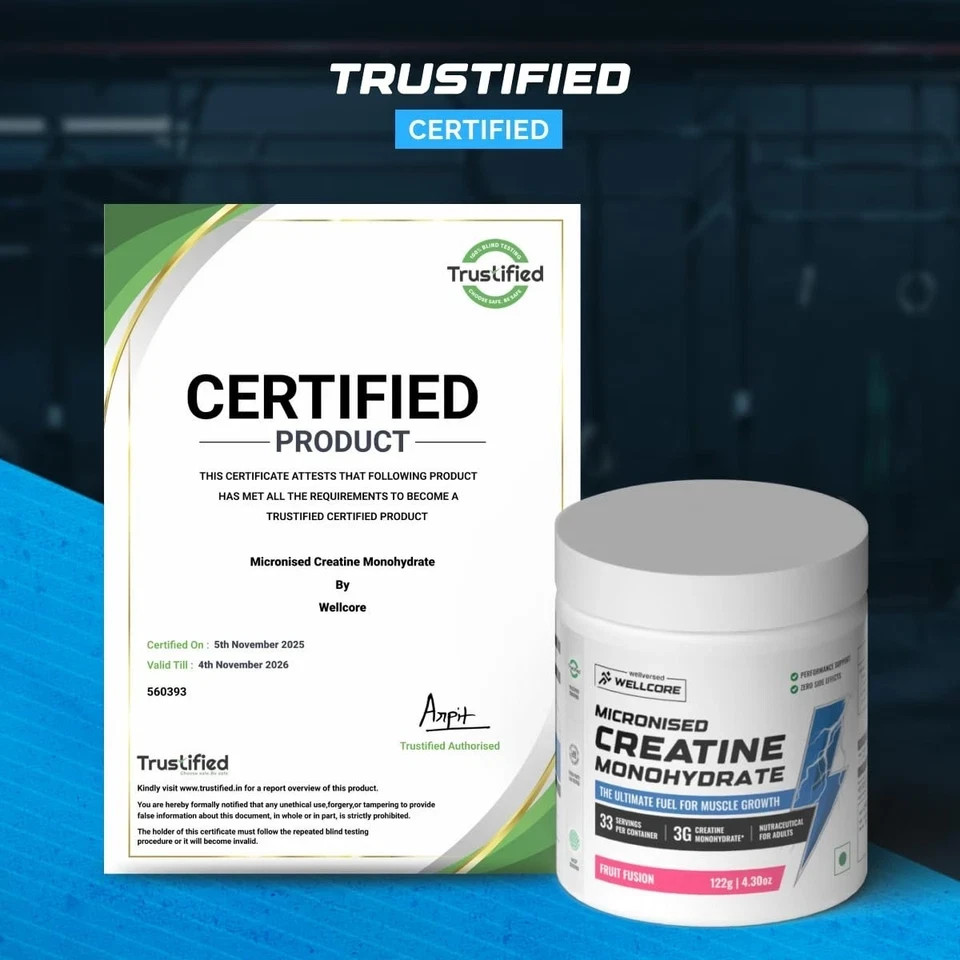Wellcore Pure Micronised Creatine Monohydrate Powder Faster Recovery 122g
