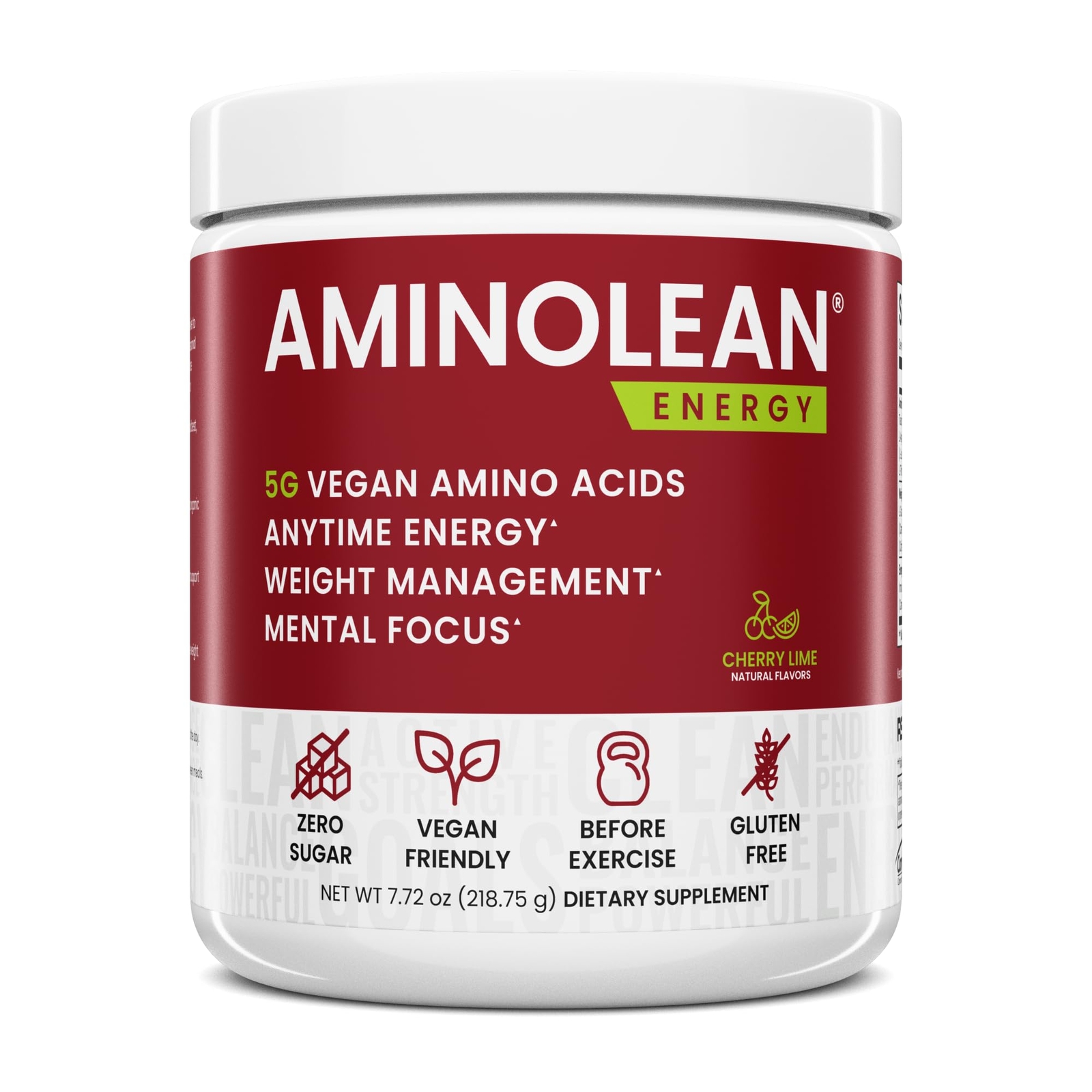 AminoLean Pre Workout Powder, Energy VEGAN Aminoacids, Weight Mgt, Mental Focus