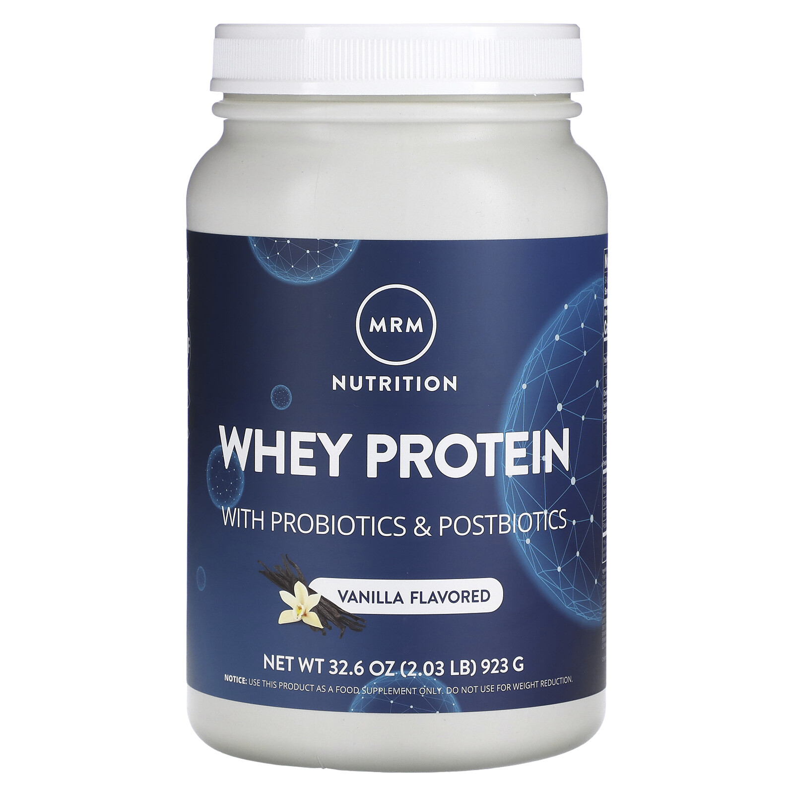 MRM Natural Whey Rich Vanilla 32 6 oz 923 g Gluten-Free, GMP Quality Assured,