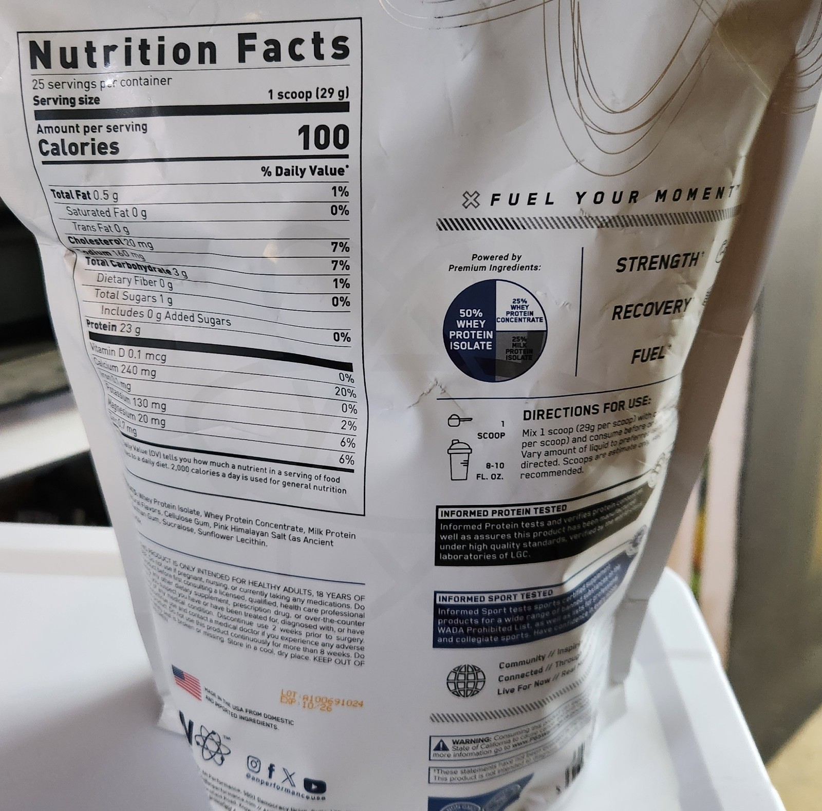 AN PERFORMANCE Hybrid Whey Protein + Milk Protein – Vanilla (1.6 Lbs. / 25 Serv)
