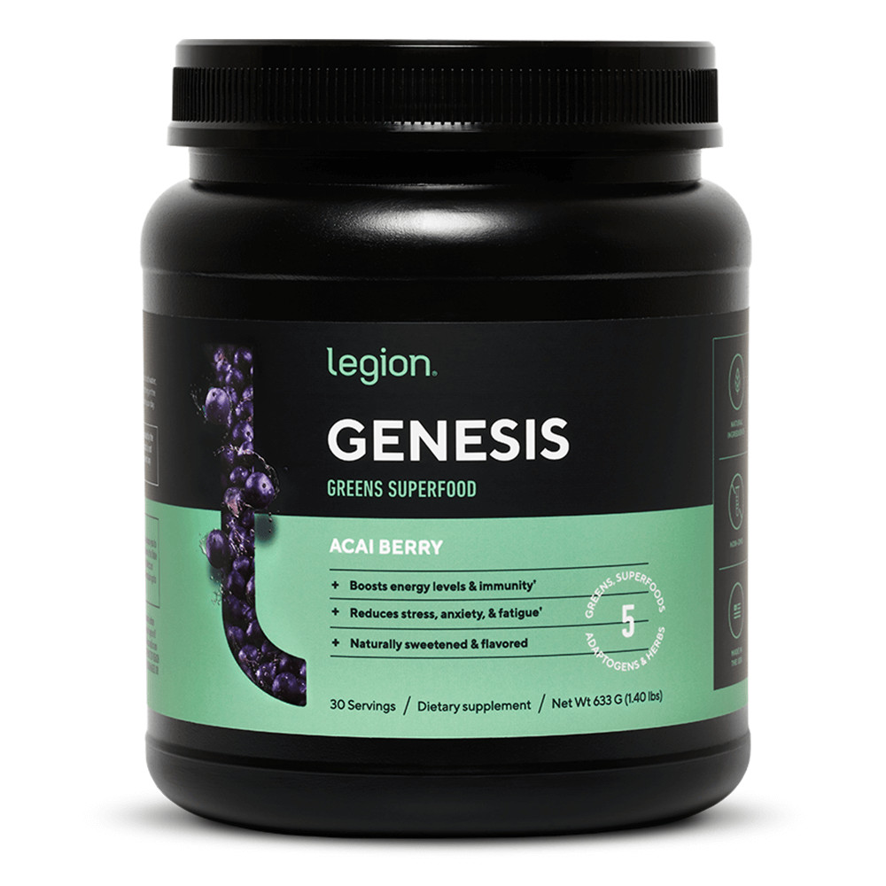 Legion Genesis Green Superfood Powder, Acai Berry, 30 Servings
