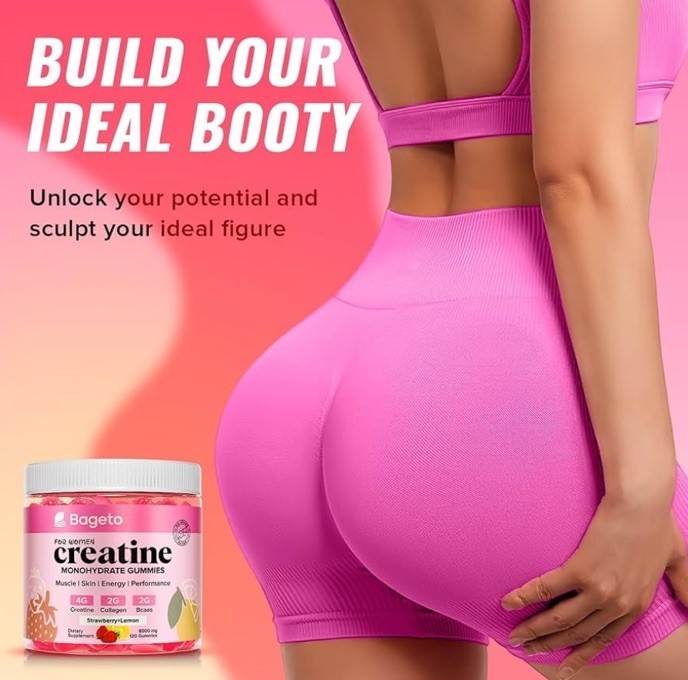Creatine Monohydrate Gummies for Women – Strawberry & Lemon New Sealed 120ct