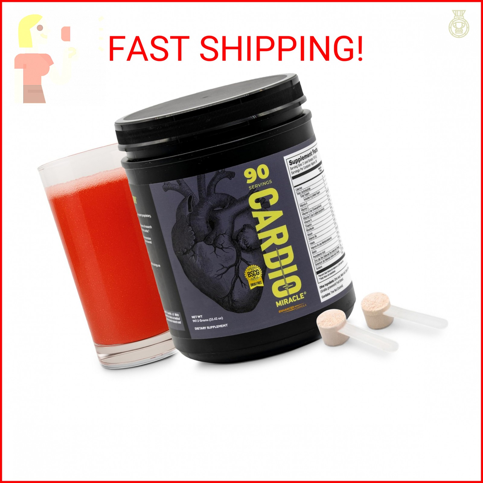 Cardio Miracle Nitric Oxide Supplement 90 Servings – Beet Root Powder with L-Arg