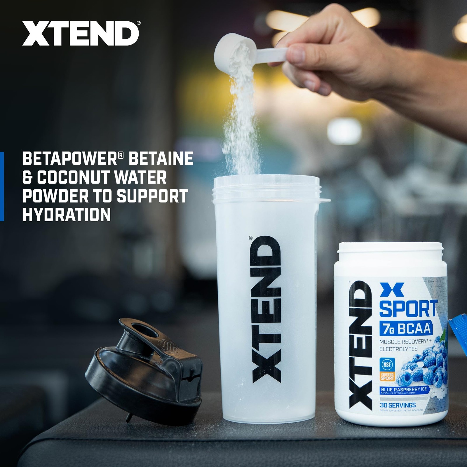 XTEND Sport BCAA Powder Blue 12.2 Ounce (Pack of 1), Raspberry Ice