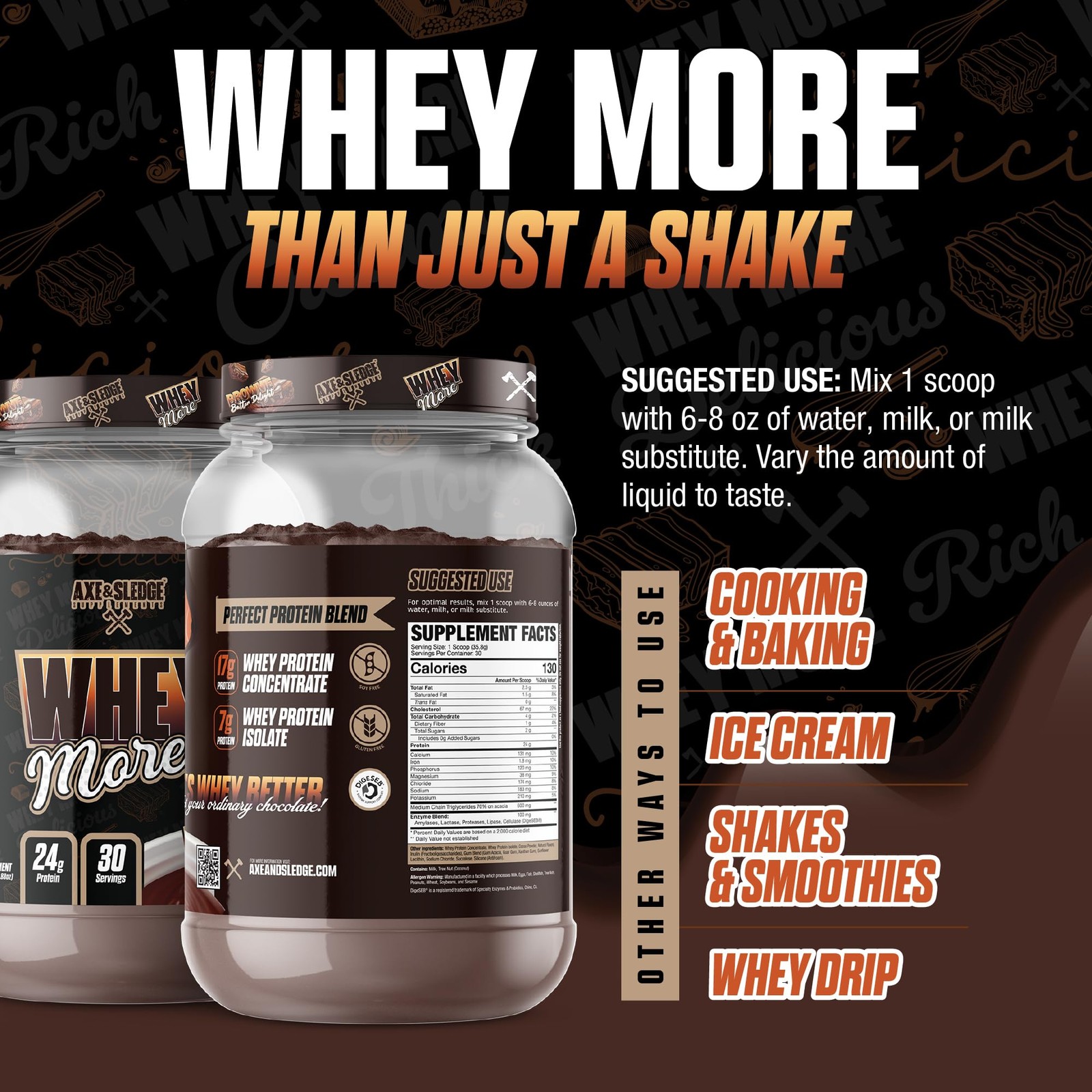 Axe & Sledge WHEY More Premium Protein Blend | 24g Protein, Whey Concentrate …