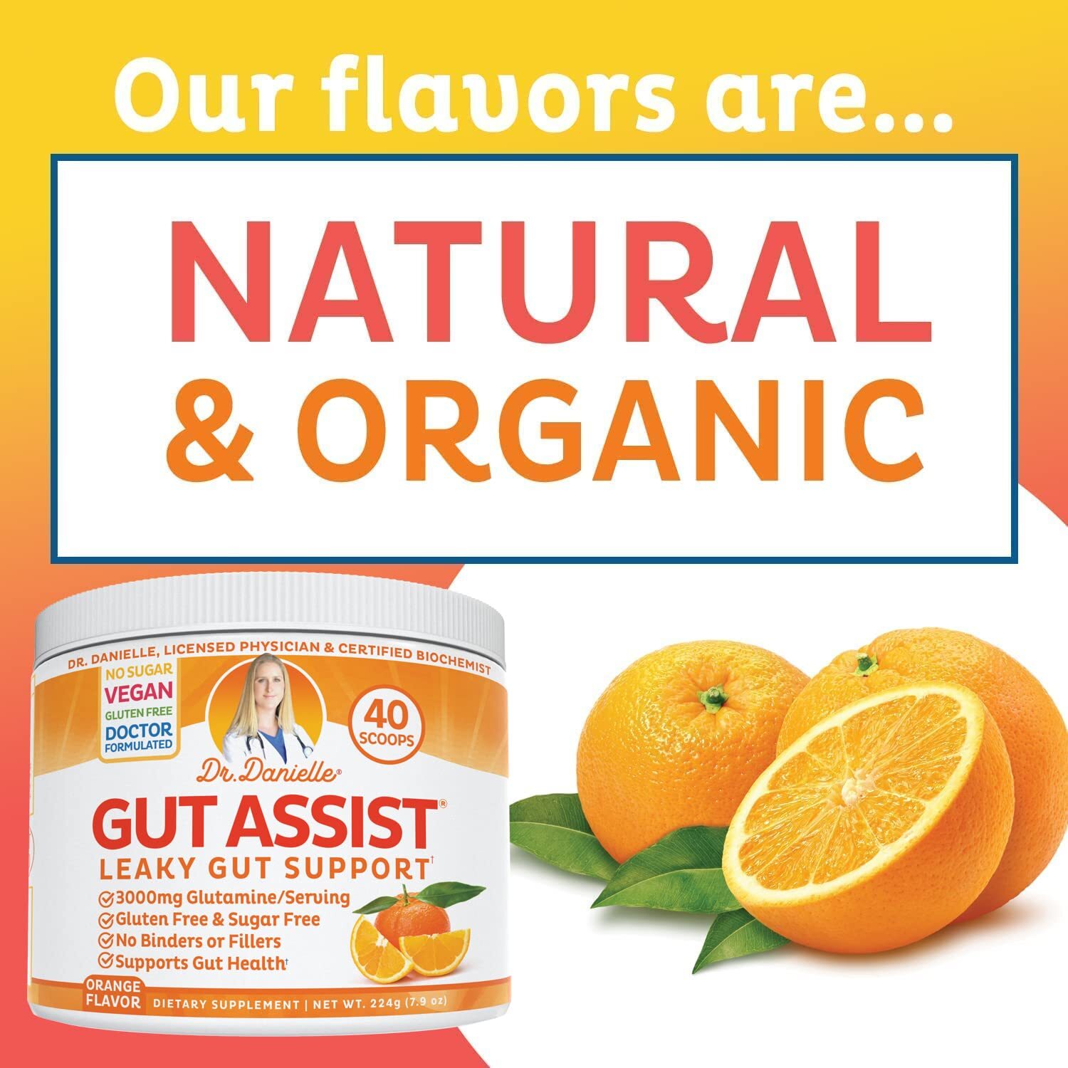 Doctor Danielle Gut Assist – Leaky Gut Repair Supplement Powder – Glutamine A…