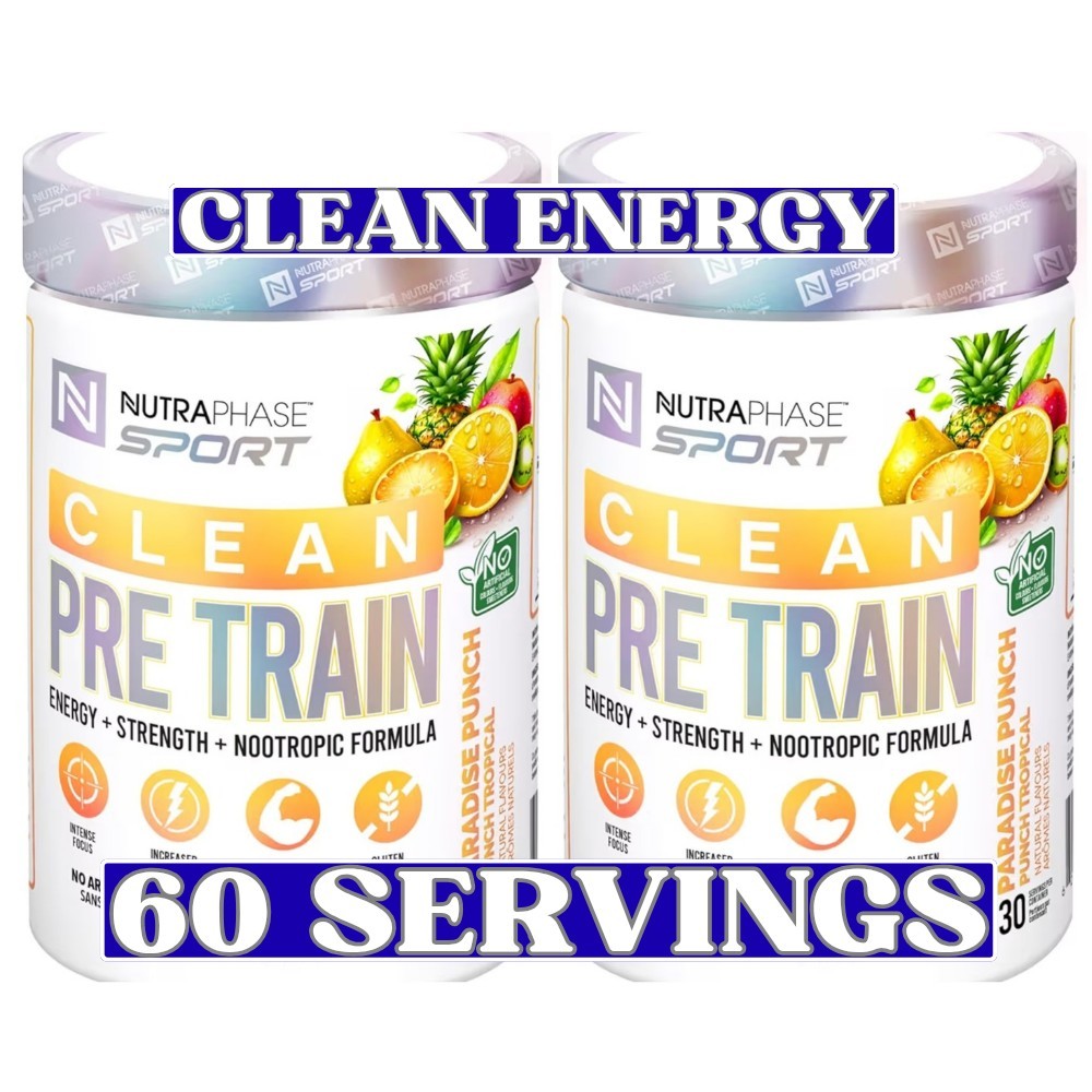 Nutraphase Clean Pre-Workout Paradise Punch 2-Pack 60 Servings Total
