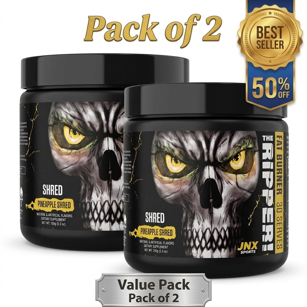 JNX Sports The Ripper! Fat Burner, Pineapple Shred, 150g (5.3 oz), 2-Pack