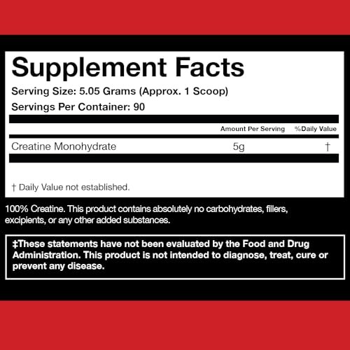 Creatine Monohydrate Powder 90 Servings Muscle Strength Power