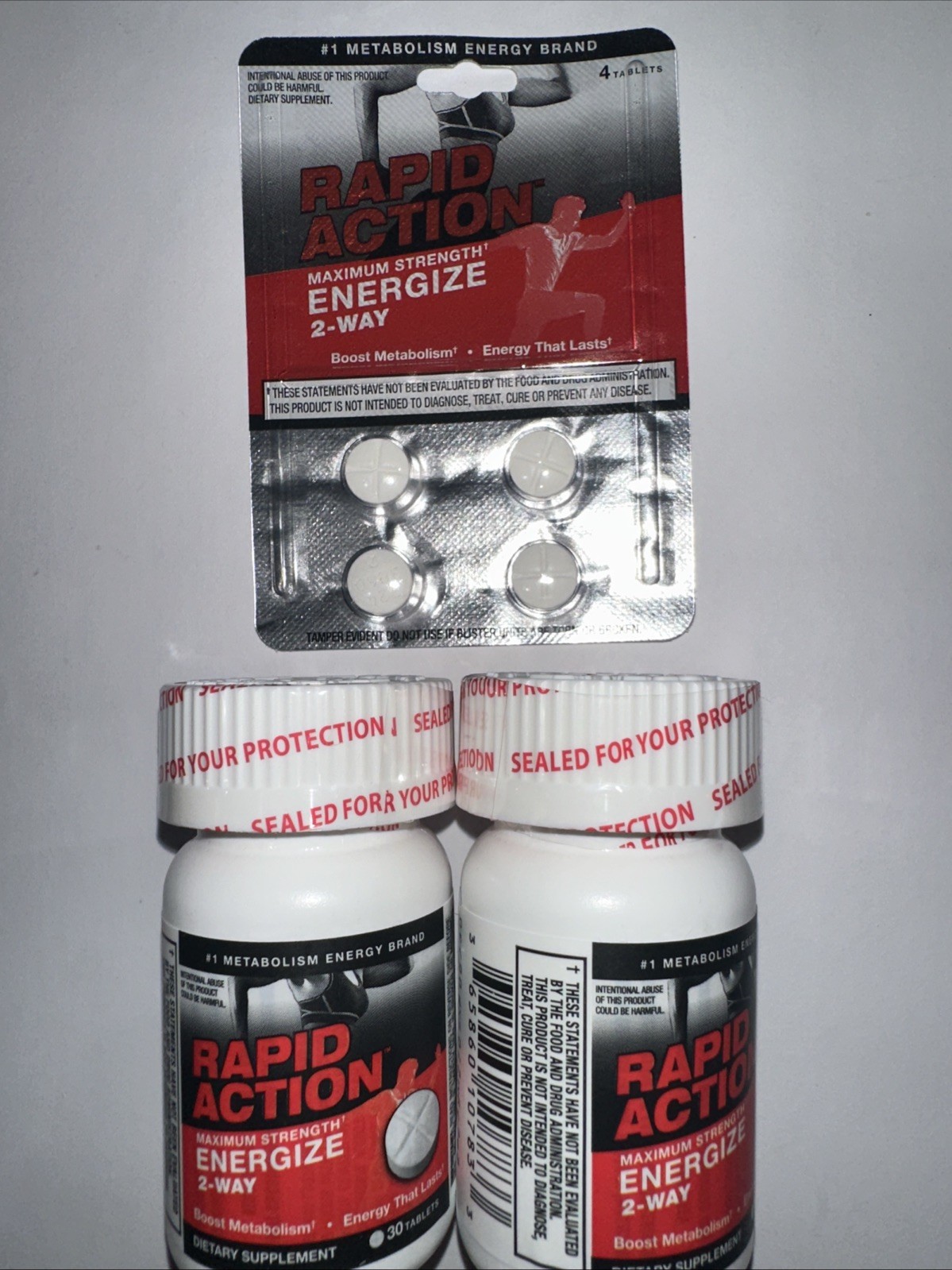 30ct Rapid Action Energy 2 Way Energy FOCUS MOOD Boost 2 SEALED Bottles NEW