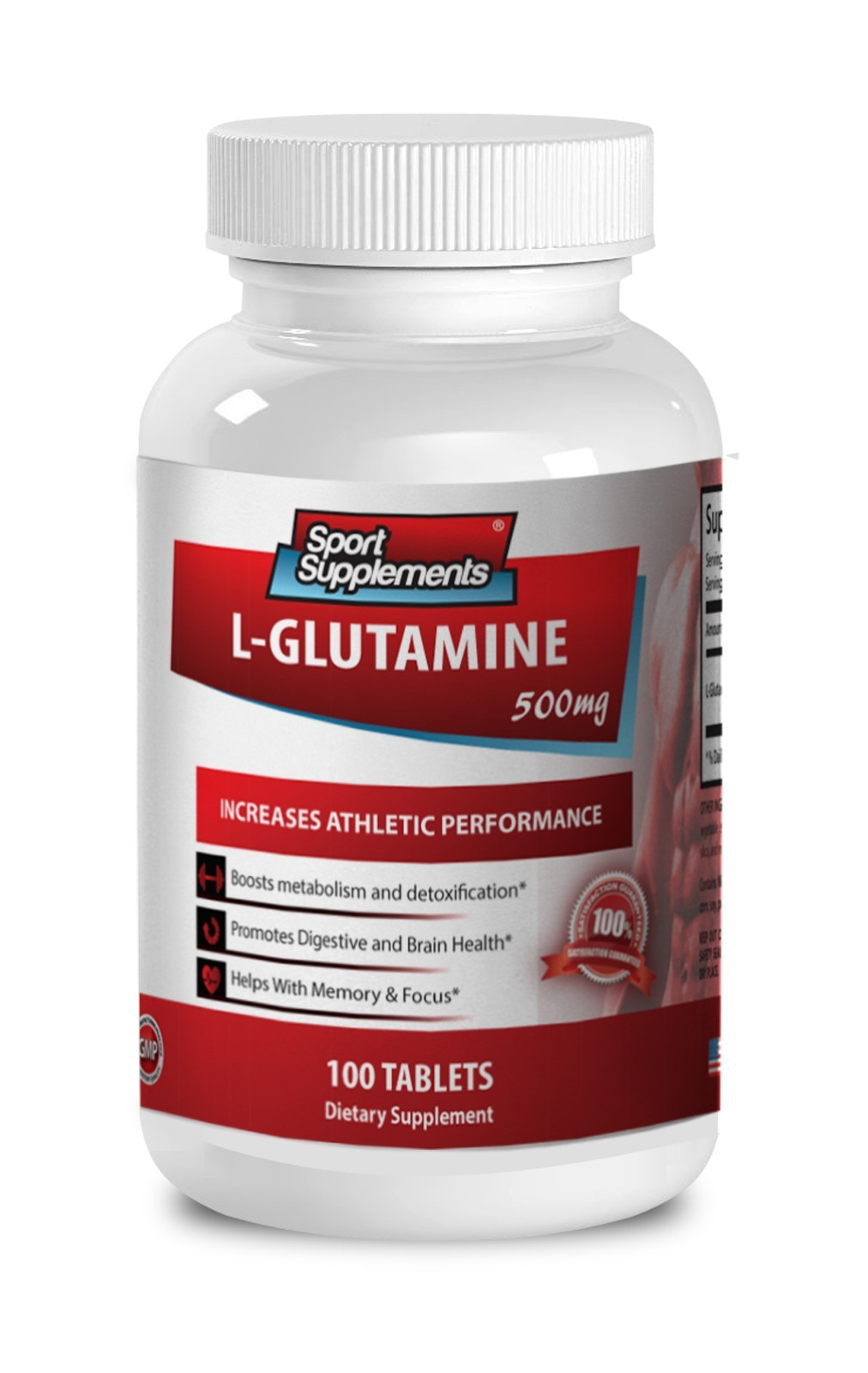 Glutamine Supplement – L-GLUTAMINE 500mg – Pre Workout Capsules 1B