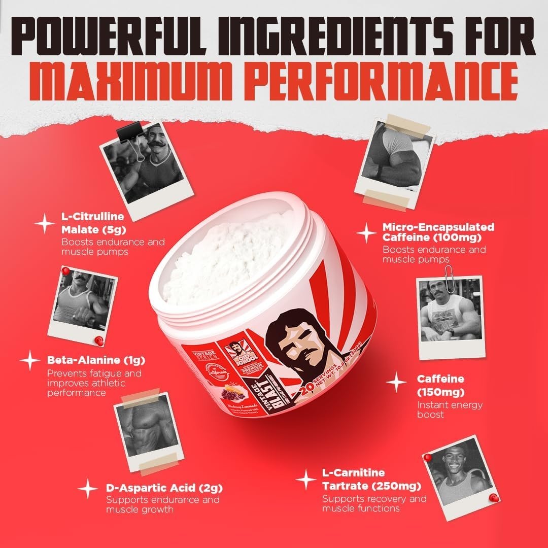 Pre Workout Supplement with Natural Ingredients for Laser Focus & Energy