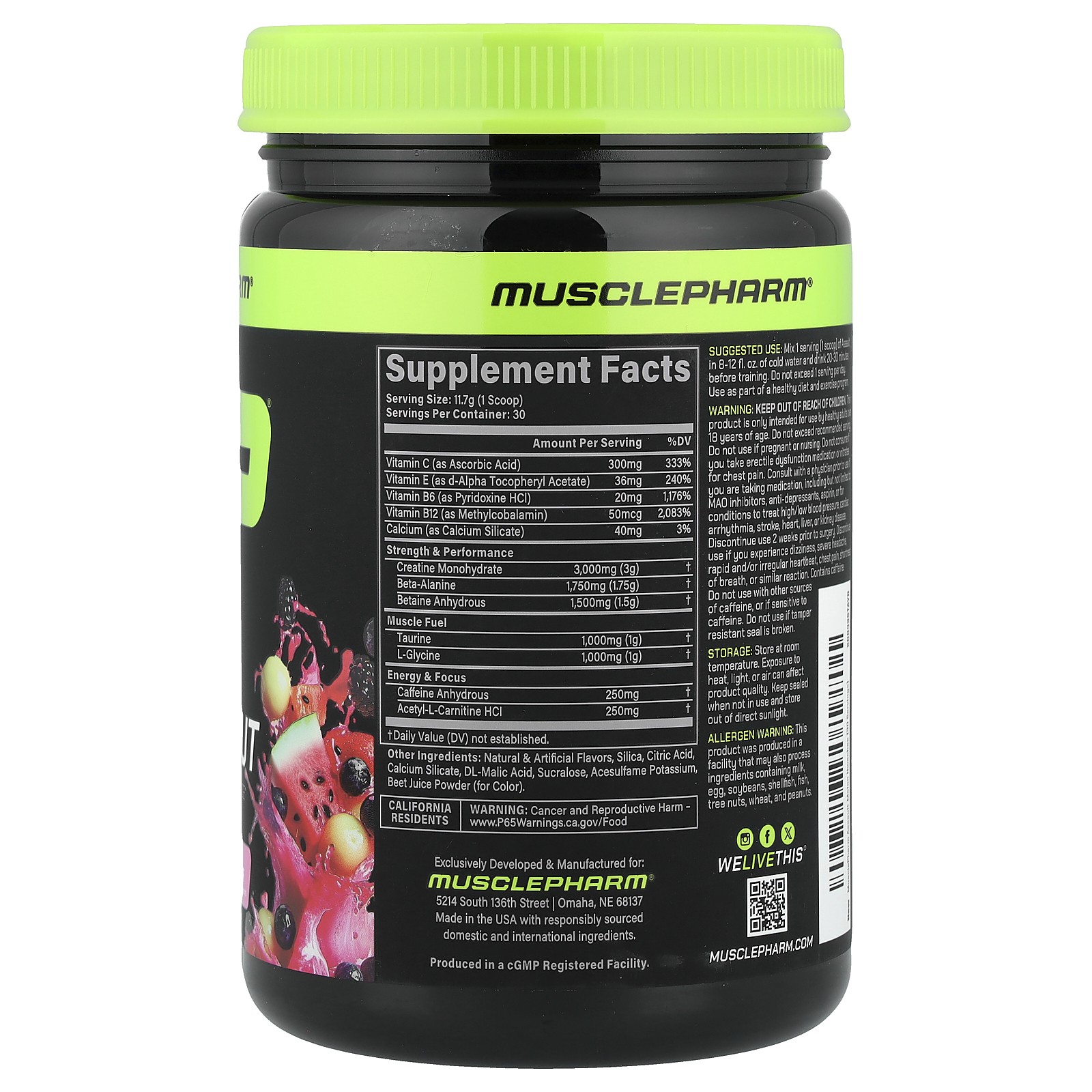 Assault® Preworkout, Melon Hwachae, 12.4 oz (351 g)