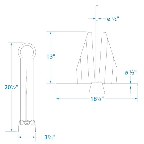 SEACHOICE 41640 Utility Anchor Hot-Dipped Galvanized Steel Slip Ring 28-30ft