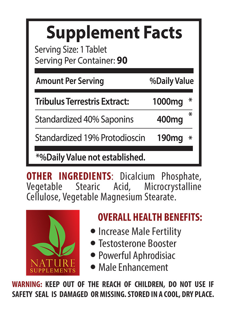 Tribulus Terrestris 1000mg – Testosterone Booster Muscle Mass Gainer 270 tablets