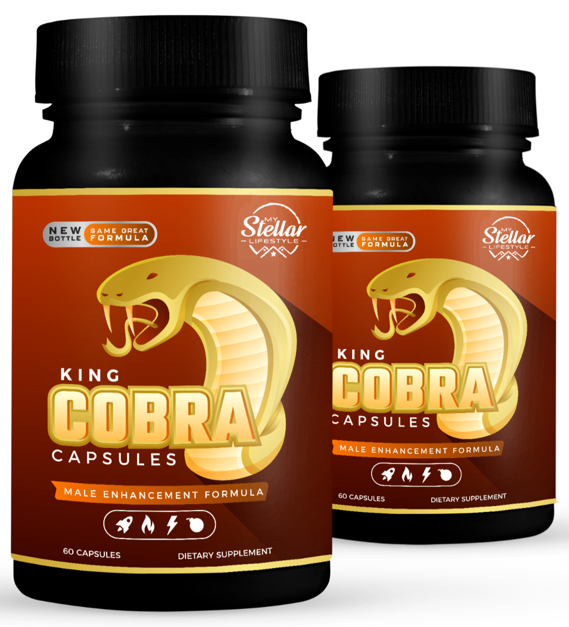 2 Pack King Cobra Capsules for Men-New Improved Formula-60 Capsules x2