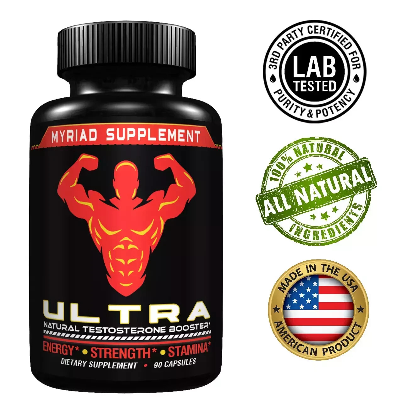 All around Testosterone Booster Pills 90 capsules Muscle Strength & Growth