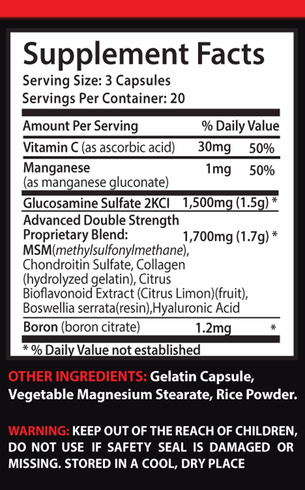 Muscle builder supplements for men – GLUCOSAMINE & MSM COMPLEX 3232MG 1B