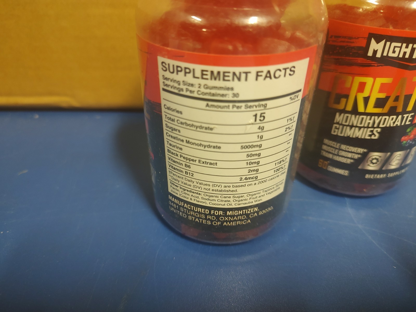 2 Each Mightizen Creatine Monohydrate Gummies Qty 60 Exp 2/27 Sealed