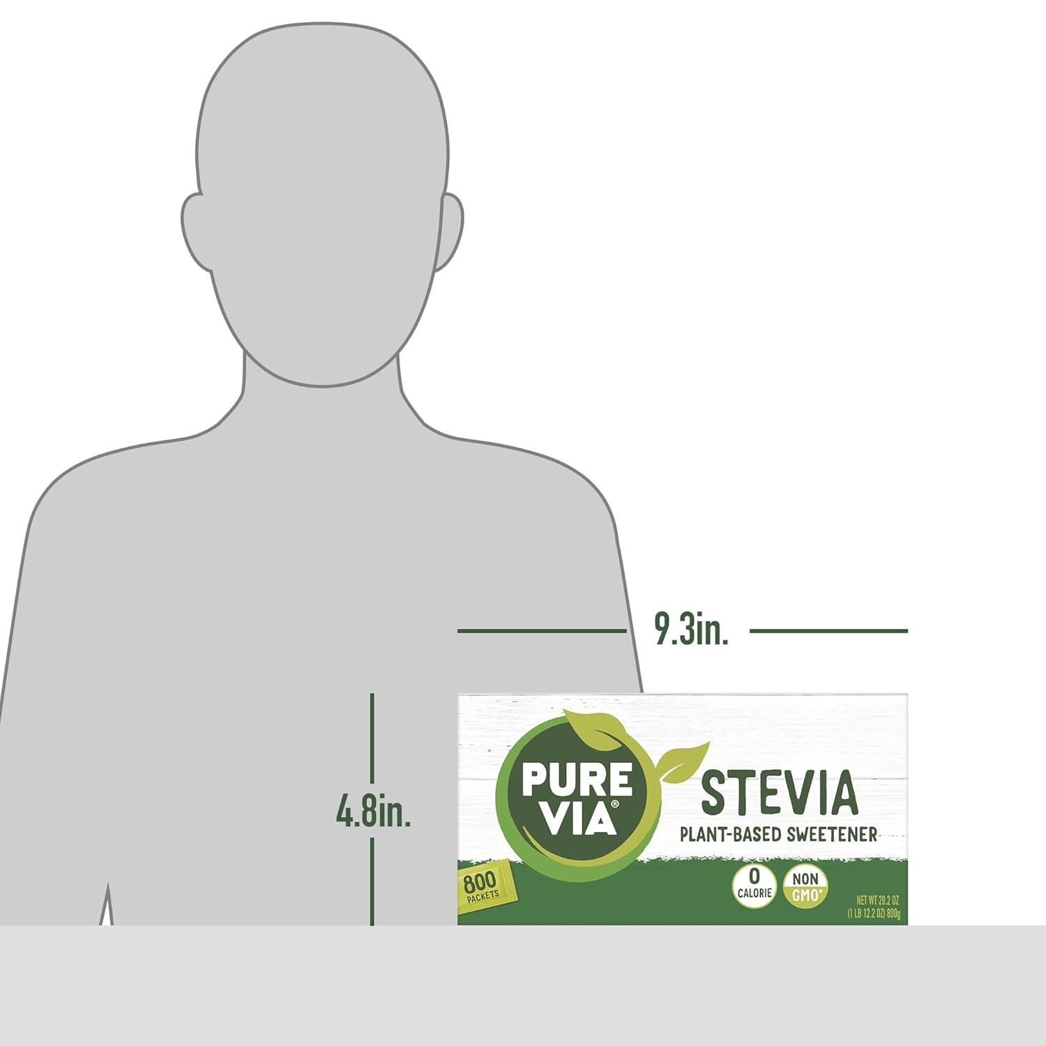 Pure Via Stevia Sweetener 28.2oz (800 packets) 28.21 Ounce (Pack of 1)