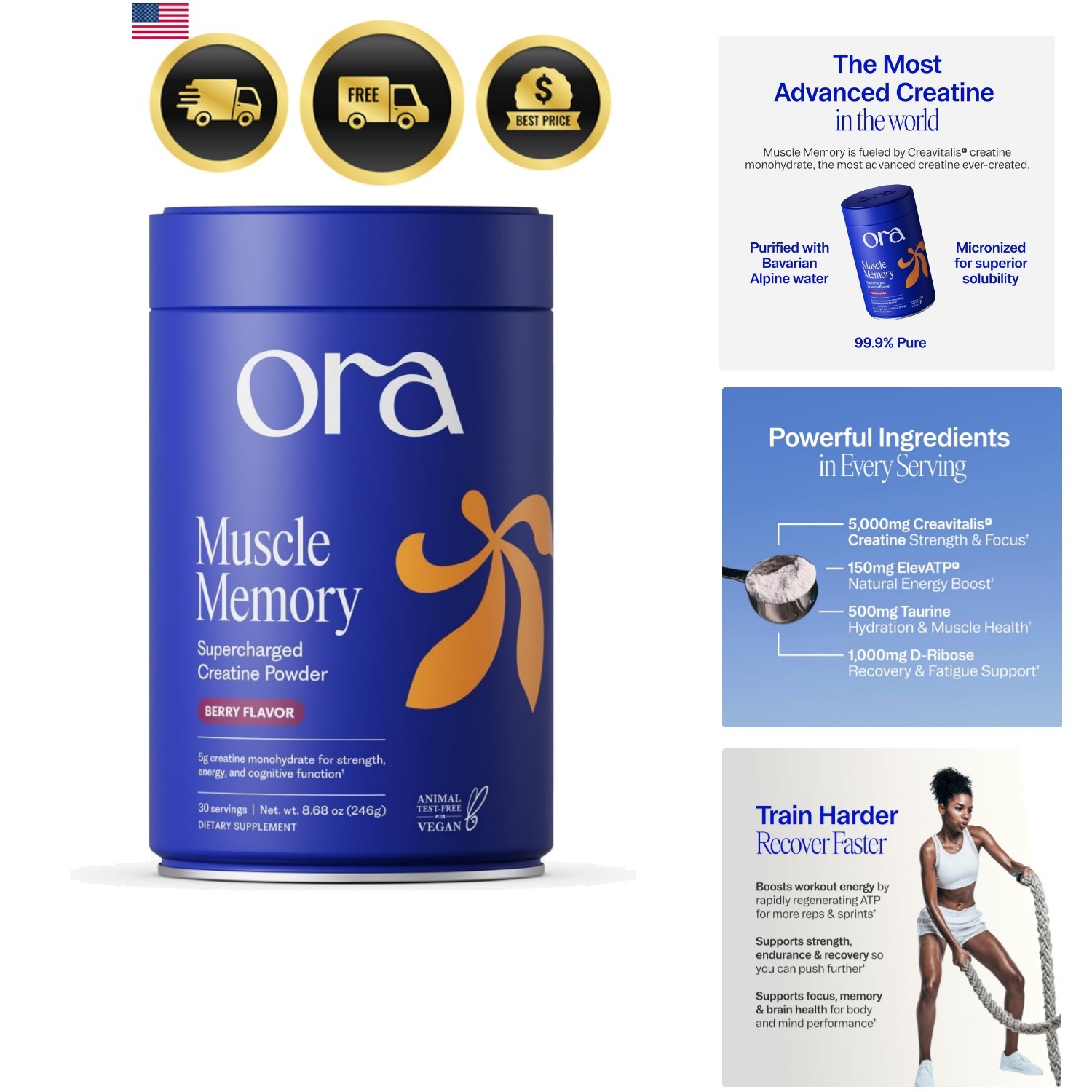 Creatine Monohydrate Powder, Micronized Creatine for Women & Men, German-Sour…
