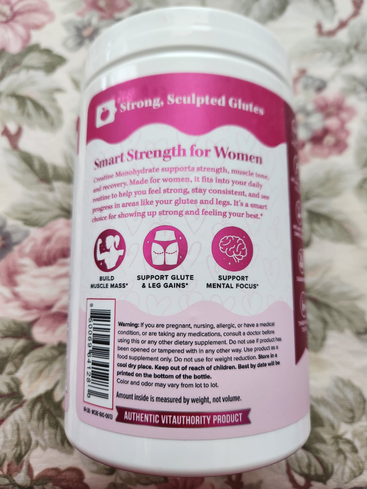 Vitauthority Women’s Micronized Creatine Monohydrate Powder ~ RASPBERRY FLAVOR