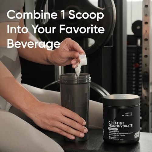 Creatine Monohydrate Powder – Gain Lean Muscle, Boost Performance, 90 Servings