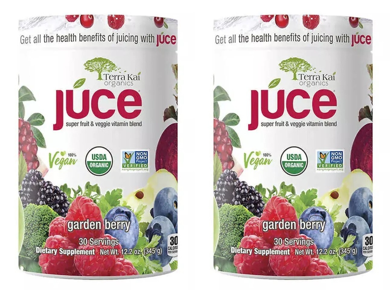 2 PACK – Terra Kai Organics Juce SUPER FRUIT & VEGGIE BLEND Drink. 12.2 oz.