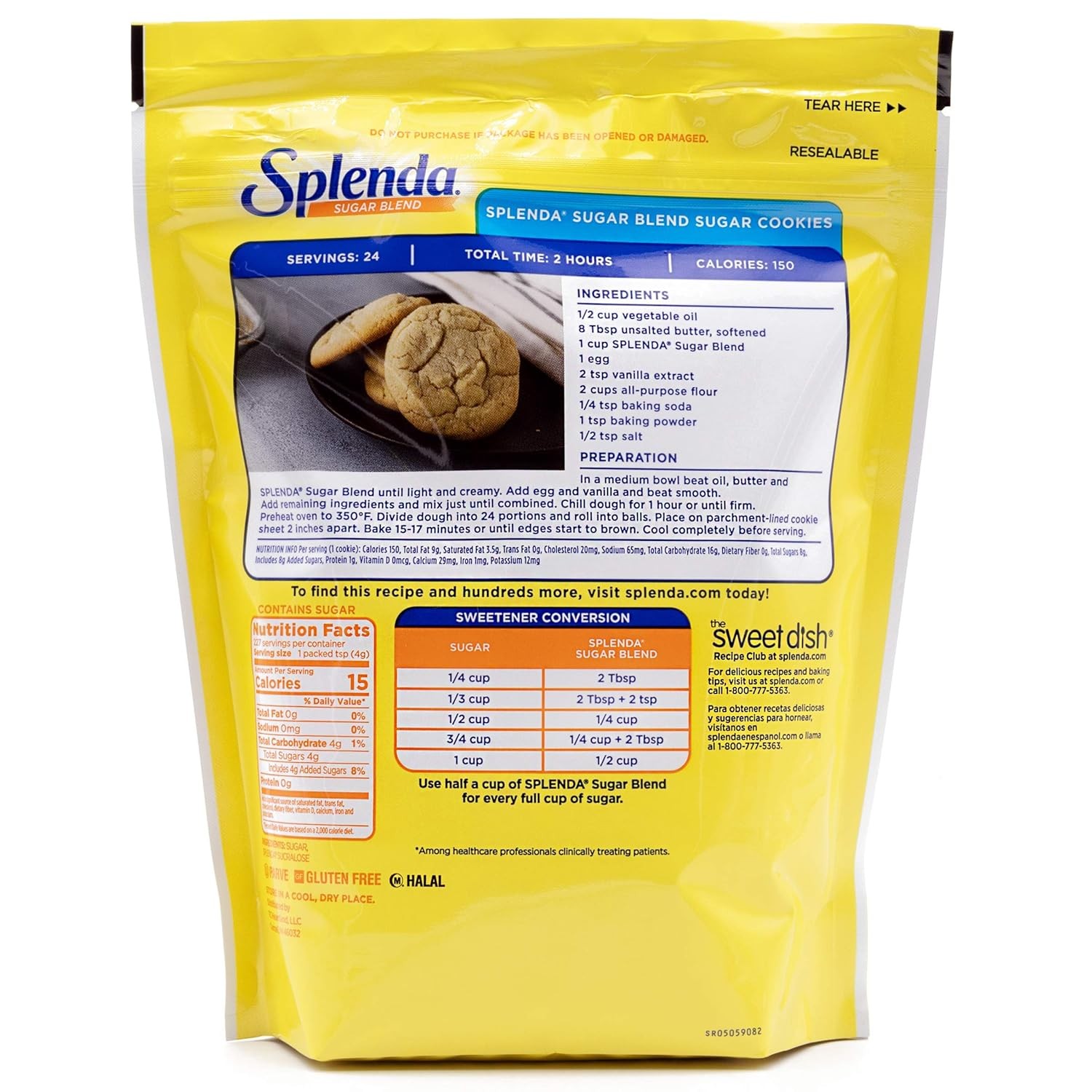 SPLENDA Low Calorie Sweetener for Baking Resealable Bag, 32 Ounce (Pack of 1)