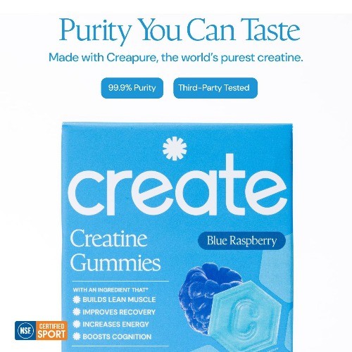 Create Wellness Gummies Made with Pure Creatine Monohydrate NSF Certified
