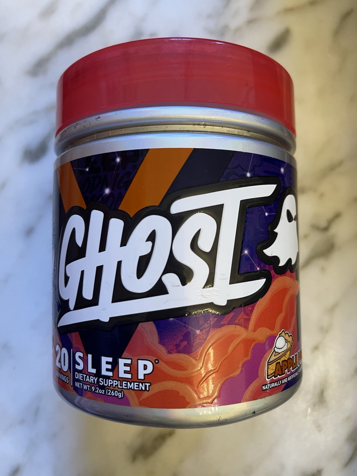 Ghost Sleep Support Apple Pie Powder Supplement 20 Servings AUG2026