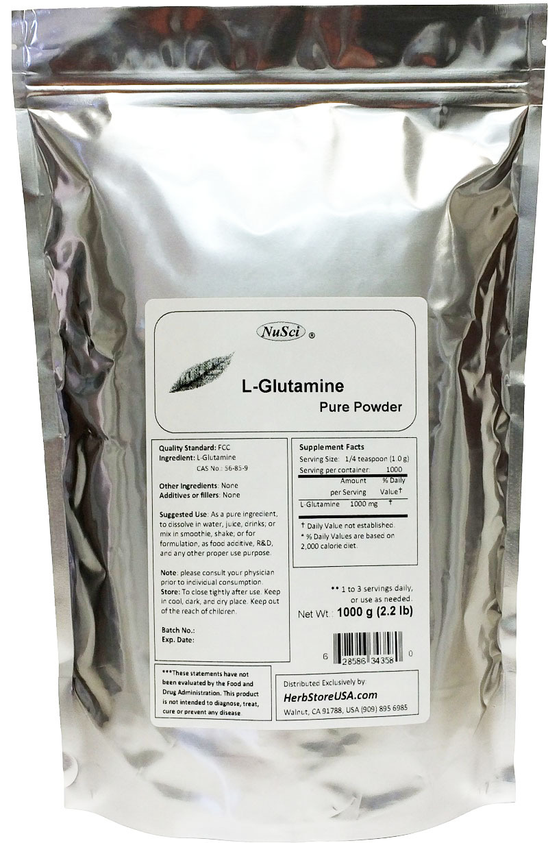 NuSci 3.3lb (1.5Kg L-Glutamine Powder FREE Form Pure Amino acid muscle mass