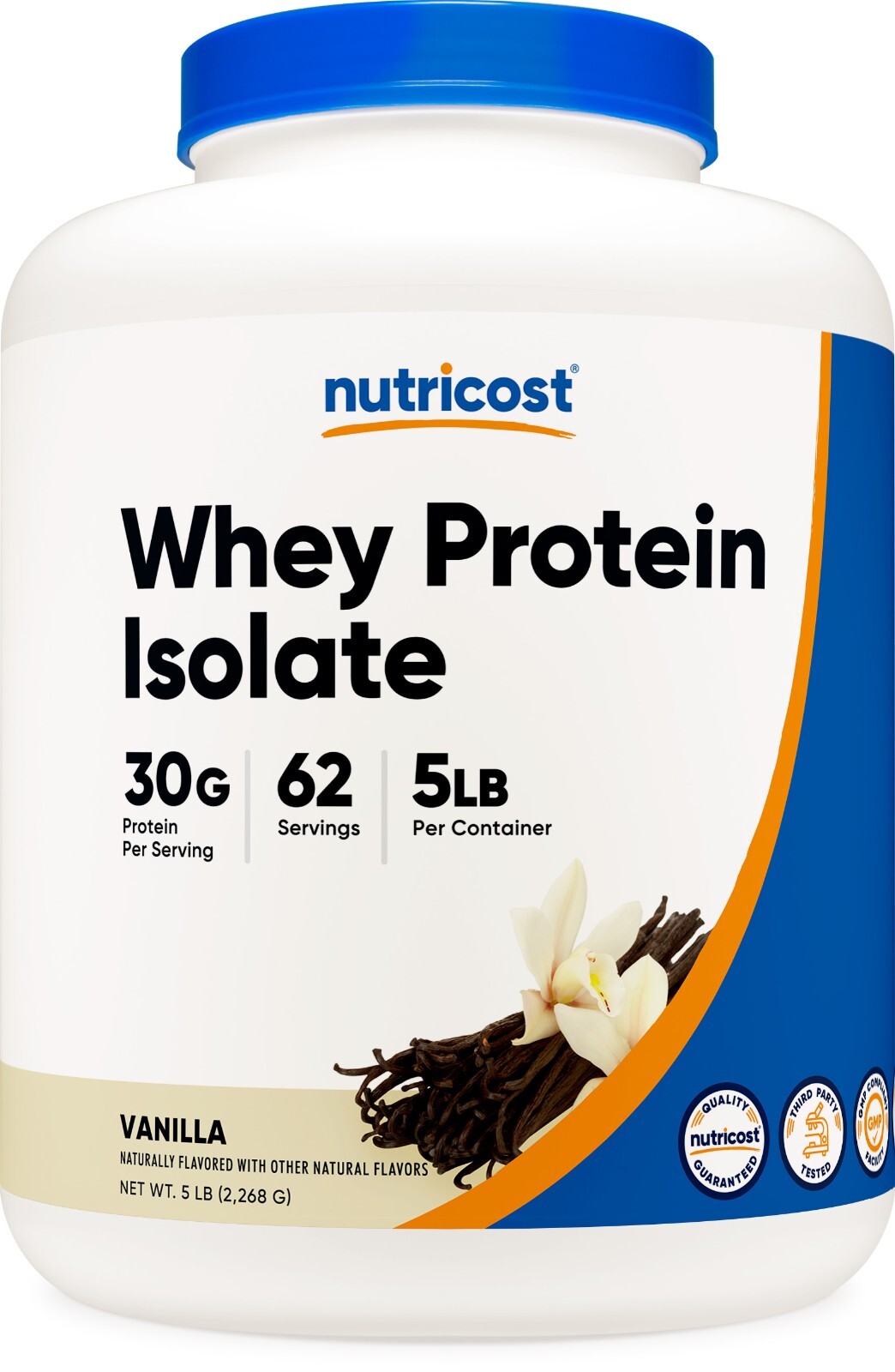 Nutricost Whey Protein Isolate (Vanilla) 5LBS – Isolate Protein Powder, Non-GMO