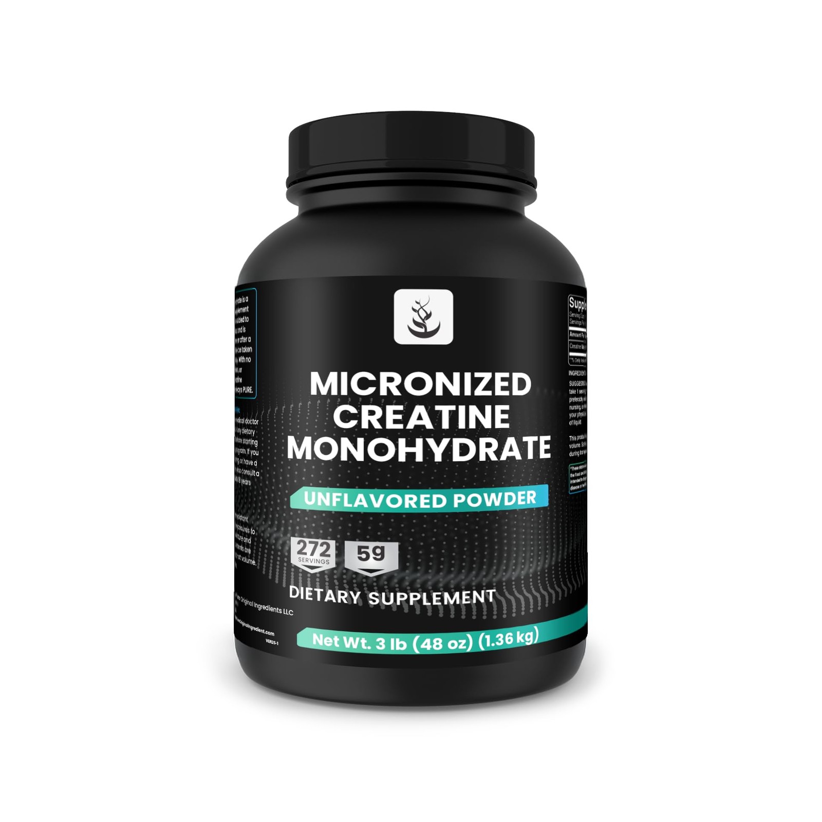 PURE ORIGINAL INGREDIENTS Micronized Creatine Monohydrate, 270 Servings, No F…