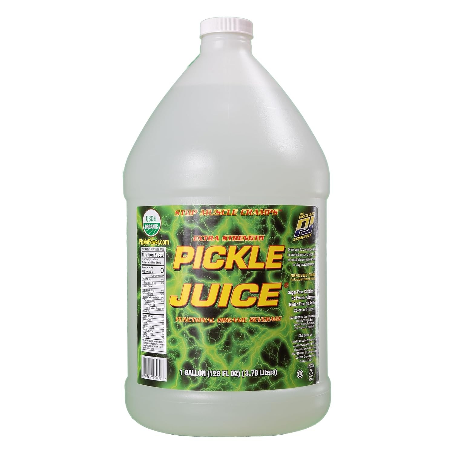 Pickle Juice Sports Drink, 1 Gallon, Extra Strength – 128 Fl Oz (Pack of 1)