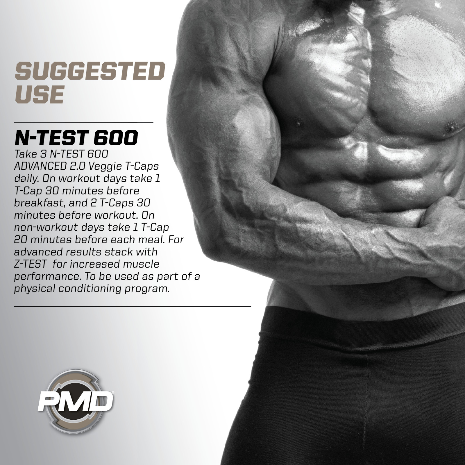 N-TEST 600 – Powerful Natural Testosterone Booster – Testofen – 90 Veggie T-CAPS