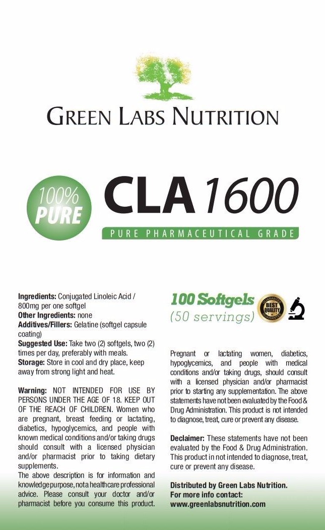 CLA 1600 Conjugated Linoleic Acid Softgels Weight Loss Cellulite Reduction