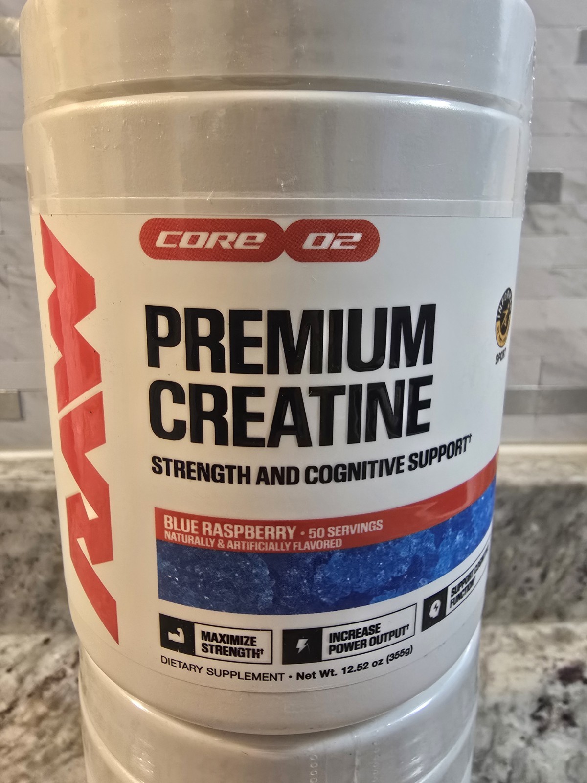RAW Nutrition Essential 100% Pure Creatine Monohydrate Blue Rasp 12.52Oz 50 Serv