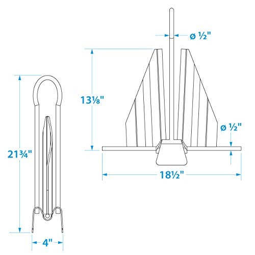 SEACHOICE 41640 Utility Anchor Hot-Dipped Galvanized Steel Slip Ring 28-30ft